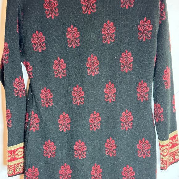 Silver Lane Red tapestry baroque sweater dress womans size Medium - Picture 9 of 12